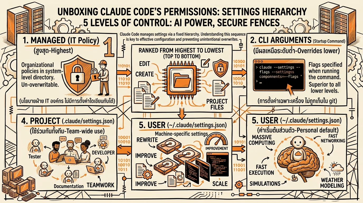 เปิดกล่องดำ "ระบบสิทธิ์" ของ Claude Code: เมื่อ AI ที่ทรงพลังต้องมาพร้อมรั้วที่รัดกุม